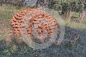 Ancient Brick Dome Oven in Apollonia, Albania