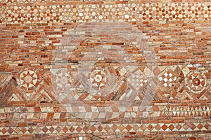 Ancient brick wall - Basilica of Santo Stefano in Bologna Italy