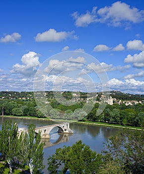 Ancient Bridge, Rhone River, Avignon France photo