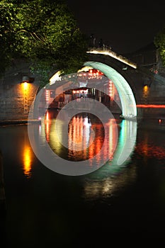 Ancient bridge Of watery town