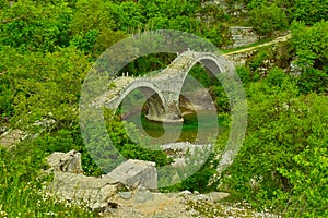 ancient bridge at the Zagoria in Greece