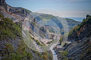 ancient bridges, Ponti di Vara bridges in Carrara, Apuan Alps, Italy. photo