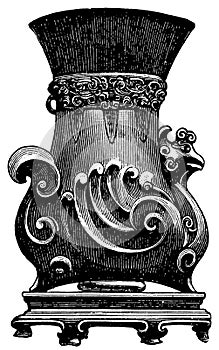 Ancient Bronze Art. Chinese vase.