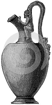 Ancient Bronze Art. Greco-Italian vase.