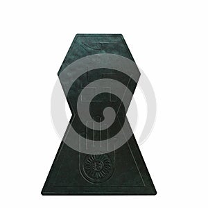 Ancient bronze symbol of jainism. 3D render