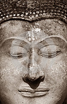 Ancient Buddha face