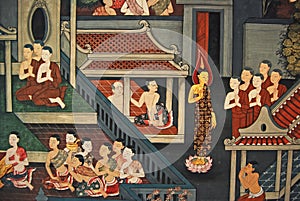 Ancient Buddha Historical Art on wall