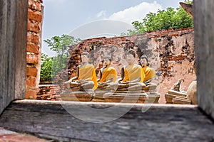 Ancient Buddha over 500 years in Ayutthaya