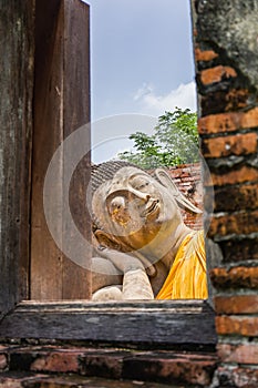 Ancient Buddha over 500 years in Ayutthaya