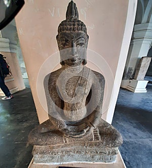 Ancient Buddha statue & x28;9th to 10th Century CE& x29; from Kumbakonam, Thanjavur district, Tamil Nadu.