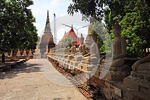 Ancient Buddha statue in Ayutthaya historical park
