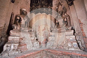 Ancient Buddha statue in Ayutthaya historical park