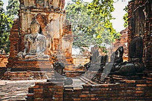 Ancient Buddha statue, in Ayutthaya, Thailand