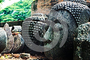 Ancient buddha statue head