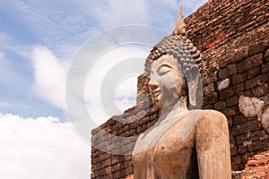 Ancient buddha statue. Sukhothai Historical Park