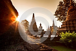 Ancient buddha statue. Sukhothai Historical Park