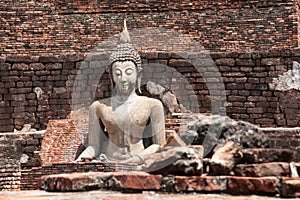 Ancient buddha statue. Sukhothai Historical Park