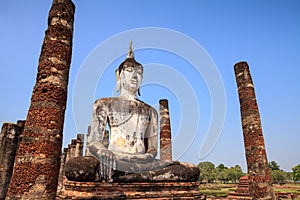 Ancient buddha statue. Sukhothai Historical Park