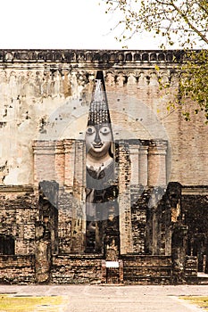 Ancient buddha statue. Sukhothai Historical Park, Thailand