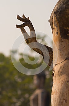 Ancient buddha statue at Sukhothai Historical Park, Thailand