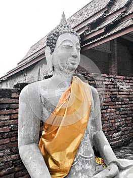 Ancient Buddha At Wat Yai Chai Mongkol