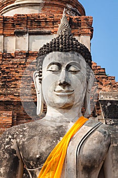 Ancient Buddha at Wat Yai Chaimongkol, Ayutthaya