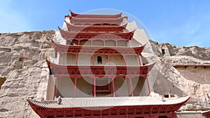 Ancient Buddhism architecture Dunhuang Mogao Grottoes in Gansu China