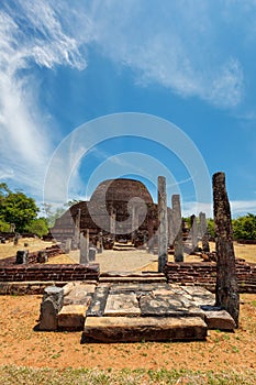 Ancient Buddhist dagoba stupa Pabula Vihara. Sri Lanka