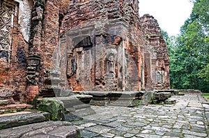 Ancient buddhist khmer temple in Angkor Wat, Cambodia. Preah Ko Prasat