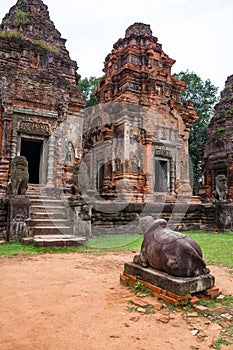 Ancient buddhist khmer temple in Angkor Wat, Cambodia. Preah Ko Prasat