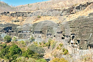 Ancient Buddhist Rock temples at Ajanta