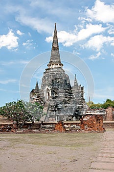 Ancient Buddhist temple in Ayutthaya. Thailand.