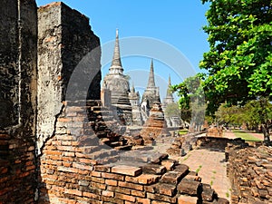 Ancient Buddhist temples of Buddhism. Ancient Buddhist temples of Buddhism, At Phra Nakhon Si Ayutthaya, Thailand.