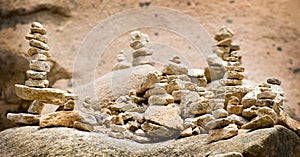 Ancient buddhist traditional stone pyramids