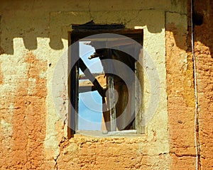 old window in rural landscapes in Zamora province photo