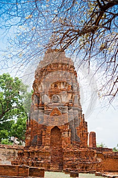 Ancient building at Ayutthaya World Heritage site, Thailand. Thailand is known as a country of smile.  In summer time, internation