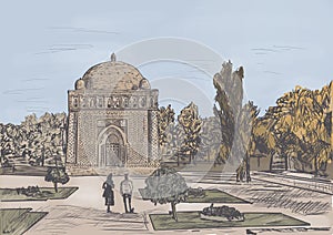ancient building in city Bukhara in Uzbekistan