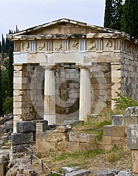 Ancient building at Delphi, Greece