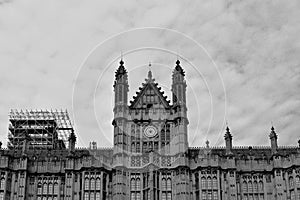 Ancient building in monochrome