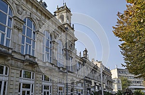 Ancient building with rich decoration in centre of Ruse town