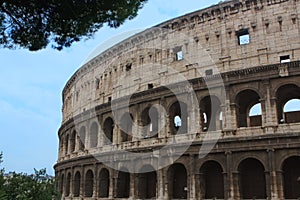 Ancient building from the Roman Empire times, the Colosseum in Rome, Italy, tourism, travel concept, best world attractions