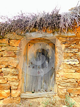 old door in rural landscapes in Zamora province photo