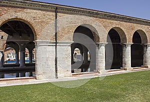 Ancient building of Venice Arsenale complex, Italy