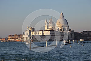 ancient building in Venice Italy called Punta della Dogana and t photo