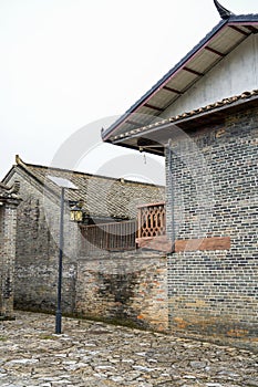 Ancient buildings with brick walls in rural China