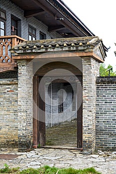 Ancient buildings with brick walls in rural China