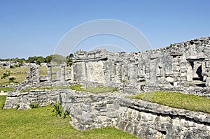 Ancient buildings built by the Mayas photo
