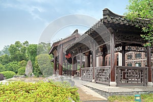 Ancient Buildings in the Classical Garden of Slender West Lake in Yangzhou, China