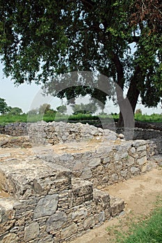 Ancient buildings of Sirkap at Sirkap, Taxila, Pakistan