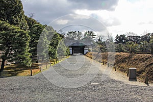 Ancient buildings on the territory of Nijo Castle.